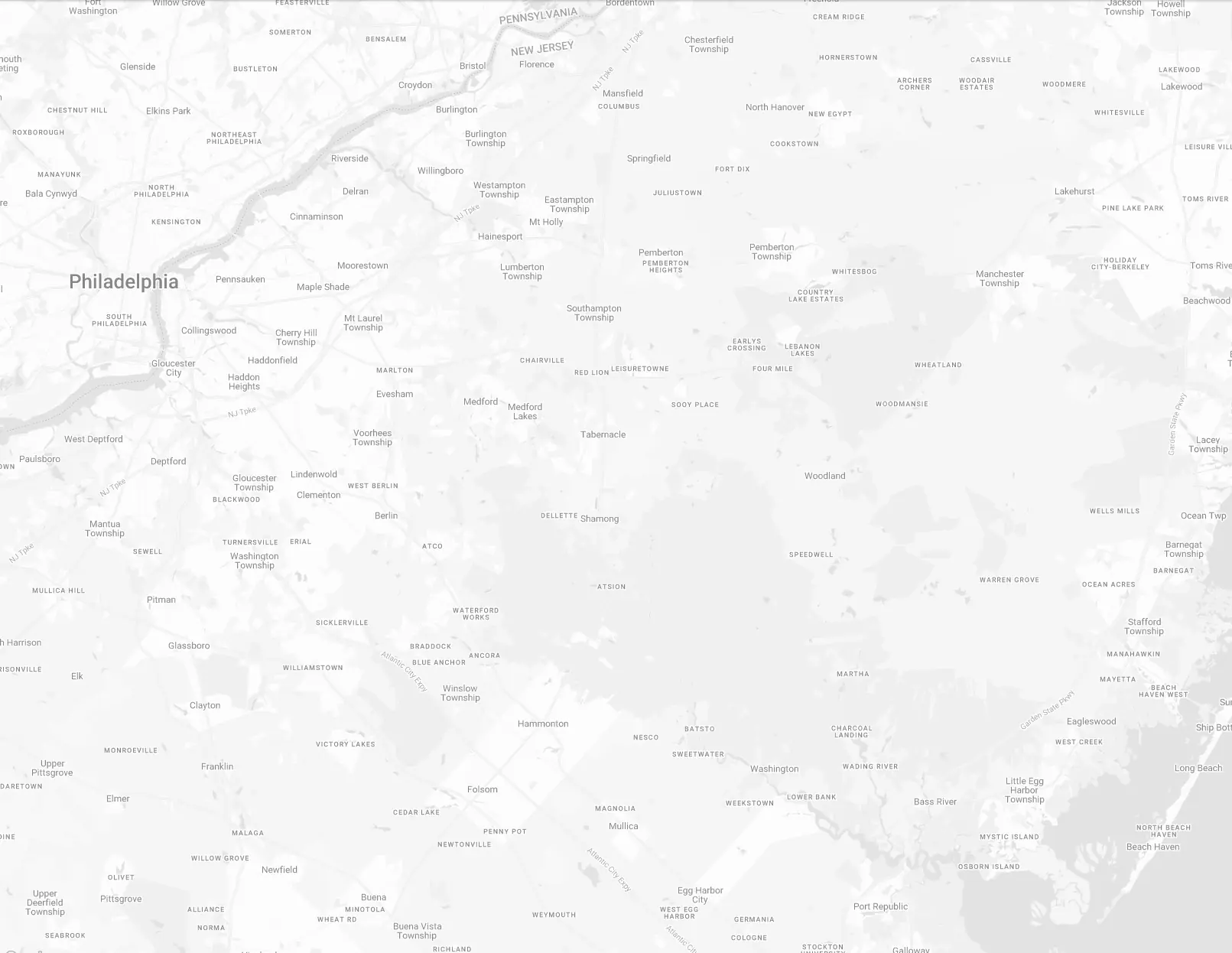 Precision Garage Door New Jersey Service Area Map